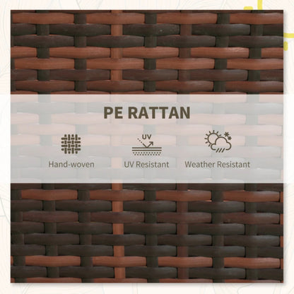 Outsunny 3 Pieces Rattan Bistro Set Balcony Furniture with Cushions, Storage Function