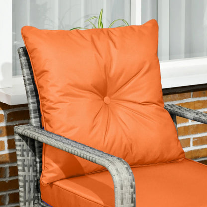 Outsunny 3 Pieces Rattan Bistro Set, Wicker Garden Furniture Set with 72 L Storage Coffee Table and Chairs, Orange