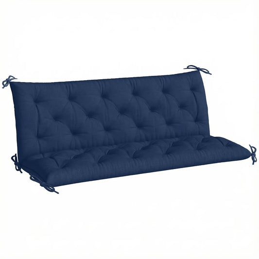 Outsunny 3 Seater Bench Cushion, Garden Chair Cushion with Back and Ties for Indoor and Outdoor Use, 98 x 150 cm 