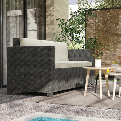 Outsunny 3 Seater Rattan Sofa All-Weather Wicker Weave Metal Frame Chair with Fire Resistant Cushion