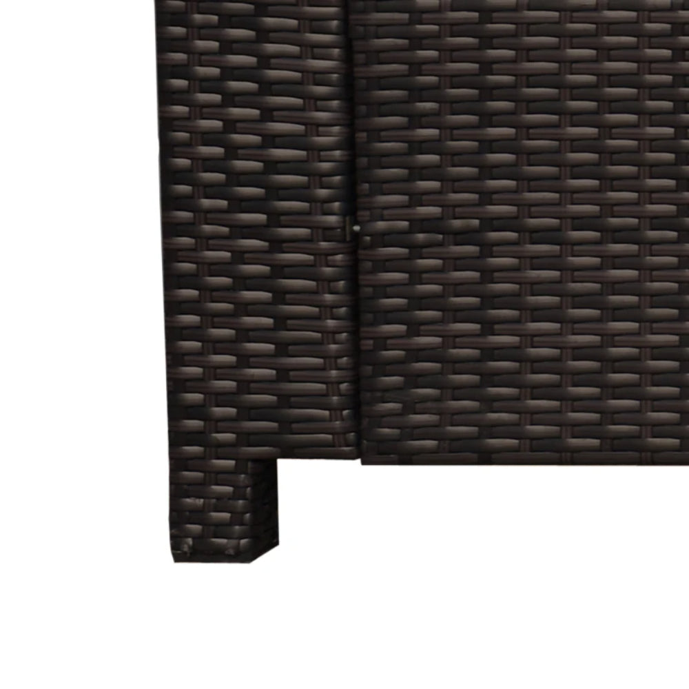 Outsunny 3 Seater Rattan Sofa All-Weather Wicker Weave Metal Frame Chair with Fire Resistant Cushion