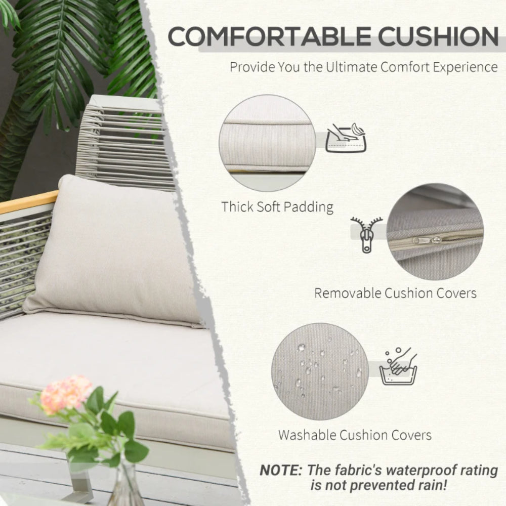 Outsunny 4 Pieces Rattan Garden Furniture Set