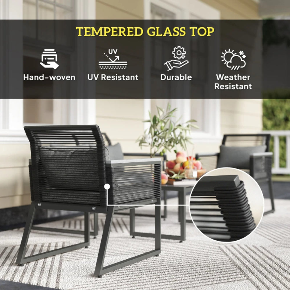 Outsunny 4 Pieces Rattan Garden Furniture Set