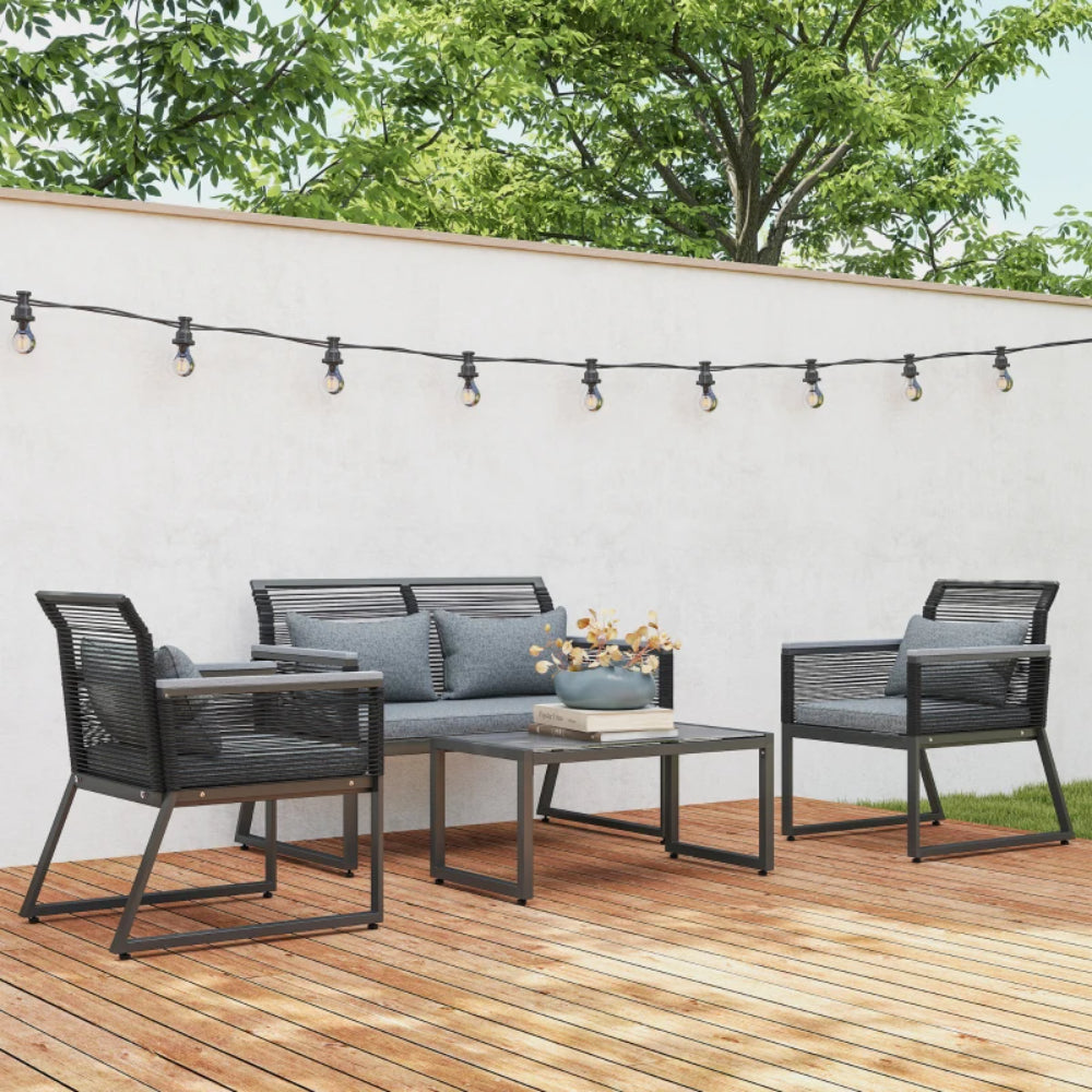 Outsunny 4 Pieces Rattan Garden Furniture Set