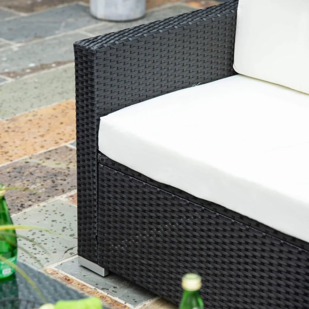 Outsunny 4 Pieces Wicker Steel Rattan Sofa Set Garden Chair Seat Furniture Patio