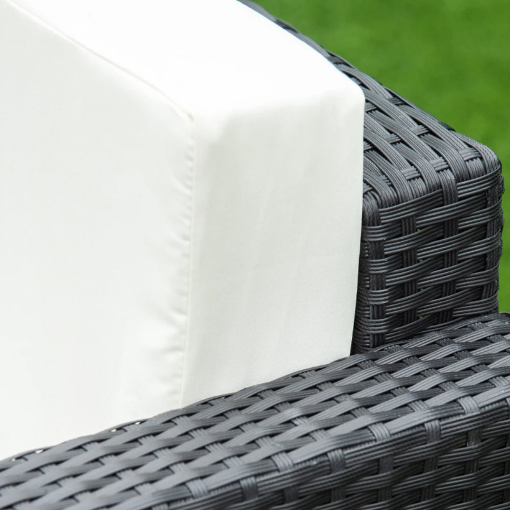 Outsunny 4 Pieces Wicker Steel Rattan Sofa Set Garden Chair Seat Furniture Patio