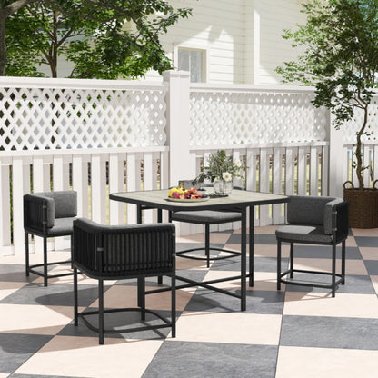 Outsunny 4-Seater Rattan Cube Garden Furniture Set with Cushions