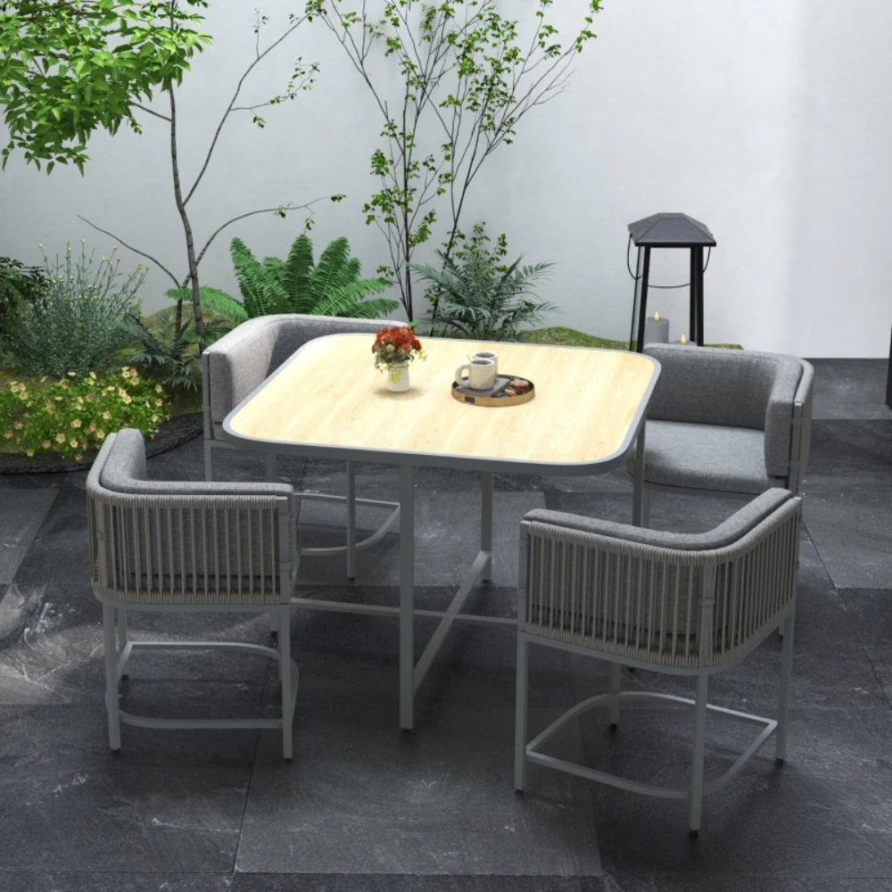 Outsunny 4-Seater Rattan Cube Garden Furniture Set with Cushions