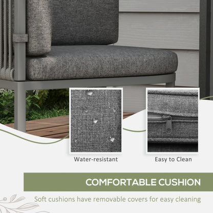 Outsunny 4-Seater Rattan Cube Garden Furniture Set with Cushions