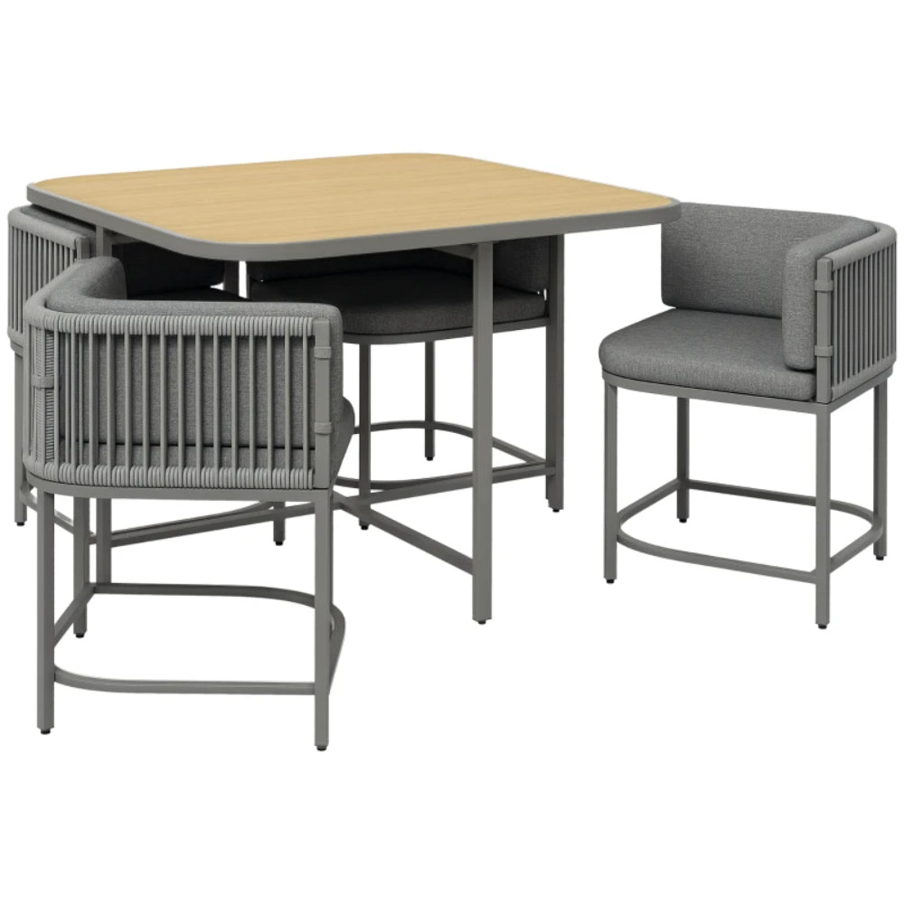 Outsunny 4-Seater Rattan Cube Garden Furniture Set with Cushions