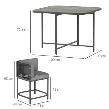 Outsunny 4-Seater Rattan Cube Garden Furniture Set with Cushions