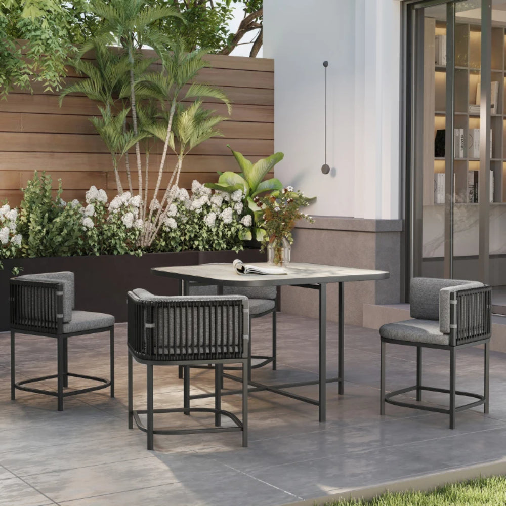 Outsunny 4-Seater Rattan Cube Garden Furniture Set with Cushions