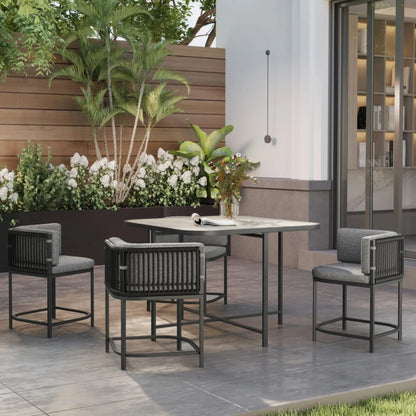 Outsunny 4-Seater Rattan Cube Garden Furniture Set with Cushions