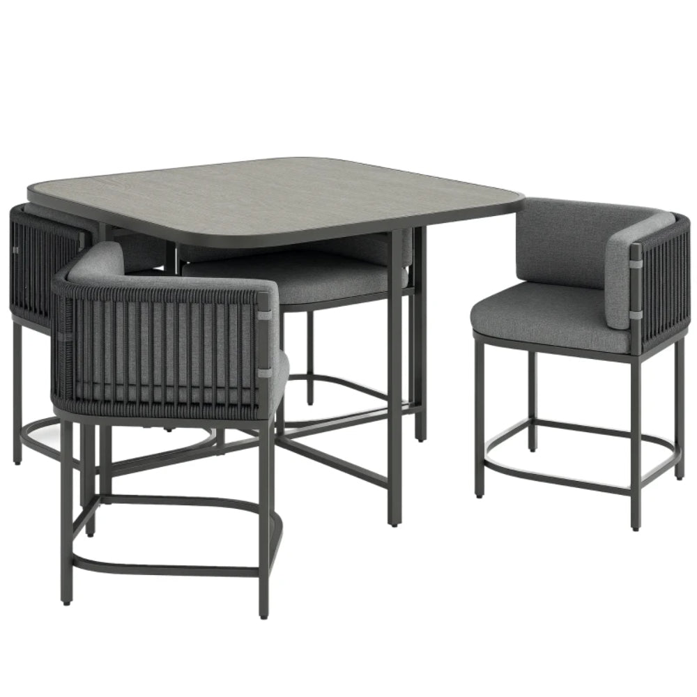 Outsunny 4-Seater Rattan Cube Garden Furniture Set with Cushions
