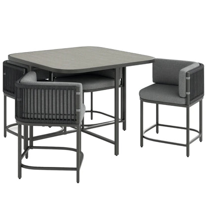 Outsunny 4-Seater Rattan Cube Garden Furniture Set with Cushions