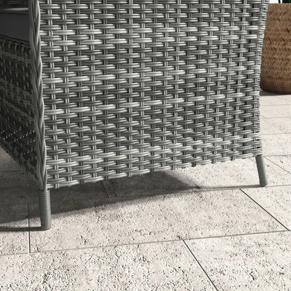 Outsunny 4 Seater Rattan Dining Set with Parasol & Cushions