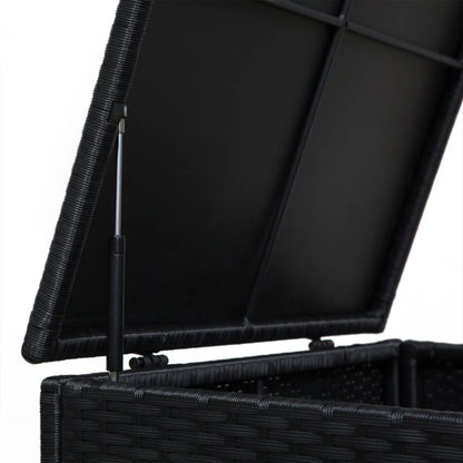 Outsunny 4 Seater Rattan Garden Furniture Set with Storage Box, 2 Drawers Coffee Table, Black