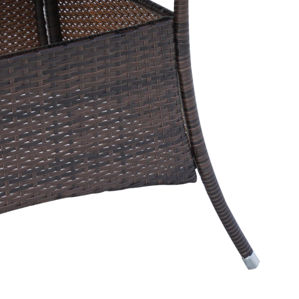 Outsunny 6 Seater Rattan Dining Set with Cushions, Rattan Garden Furniture Set with 6 Armchairs, Rectangular Glass Top Table, Outdoor Dining Table and Chairs