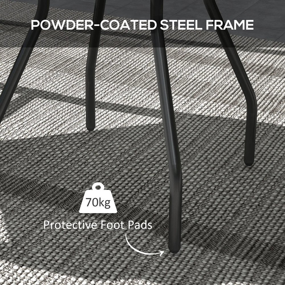 Outsunny &Phi;60 Garden Table, with Glass Printed Tabletop 15