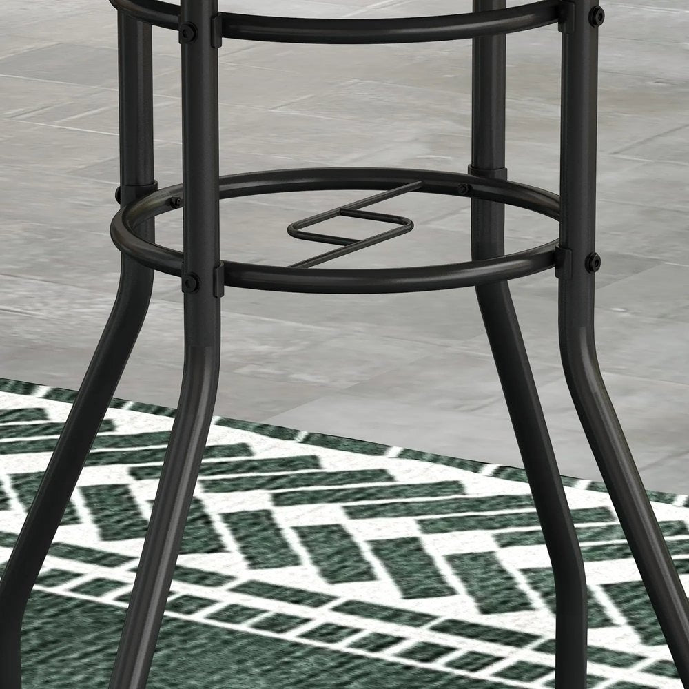 Outsunny &Phi;60 Garden Table, with Glass Printed Tabletop 8