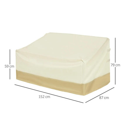 Outsunny 600D Oxford Cloth Furniture Cover 3 Seat Rattan Chair Protector Large Garden Patio Outdoor Waterproof L152 x W87 x H58-79cm 2