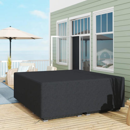 Outsunny 600D Oxford Outdoor Garden Furniture Sofa Set Cover, Waterproof Anti-UV Rattan Sun Lounger Protection Protector Cover, 225L x 210W x 70Hcm, Black 1