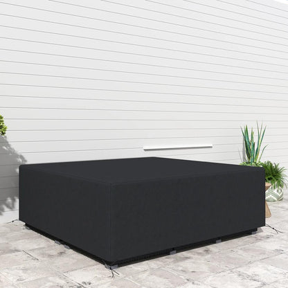 Outsunny 600D Oxford Outdoor Garden Furniture Sofa Set Cover, Waterproof Anti-UV Rattan Sun Lounger Protection Protector Cover, 225L x 210W x 70Hcm, Black 8