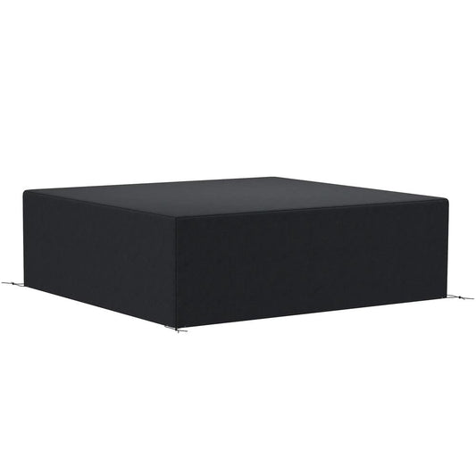 Outsunny 600D Oxford Outdoor Garden Furniture Sofa Set Cover, Waterproof Anti-UV Rattan Sun Lounger Protection Protector Cover, 225L x 210W x 70Hcm, Black 