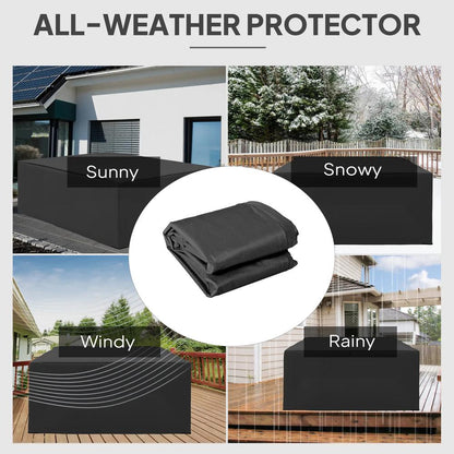 Outsunny 600D Oxford Outdoor Garden Furniture Sofa Set Cover, Waterproof Anti-UV Rattan Sun Lounger Protection Protector Cover, 275L x 205W x 90Hcm 3