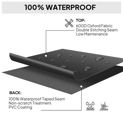 Outsunny 600D Oxford Outdoor Garden Furniture Sofa Set Cover, Waterproof Anti-UV Rattan Sun Lounger Protection Protector Cover, 275L x 205W x 90Hcm 4