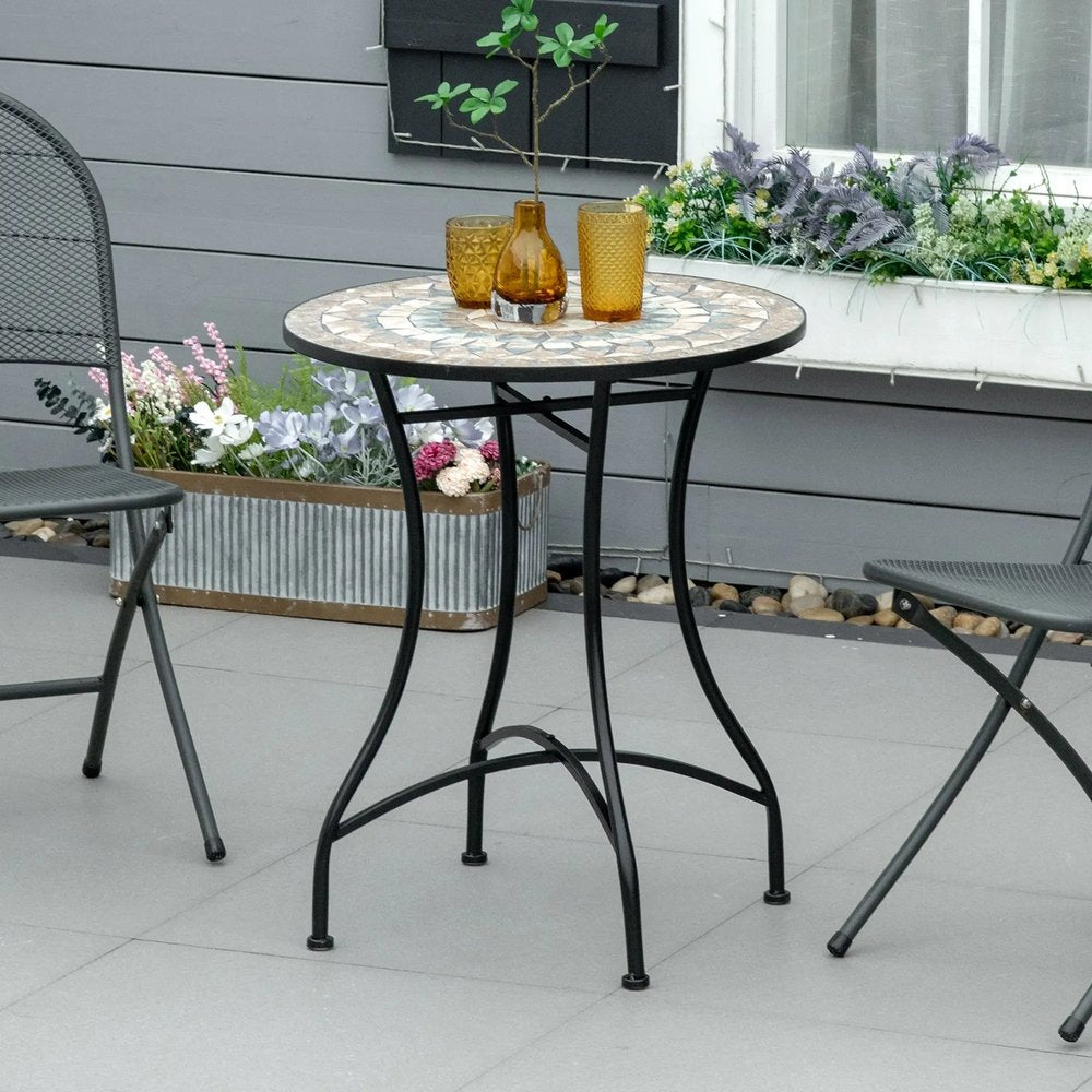 Outsunny &Phi;60cm Mosaic Outdoor Patio Table 11