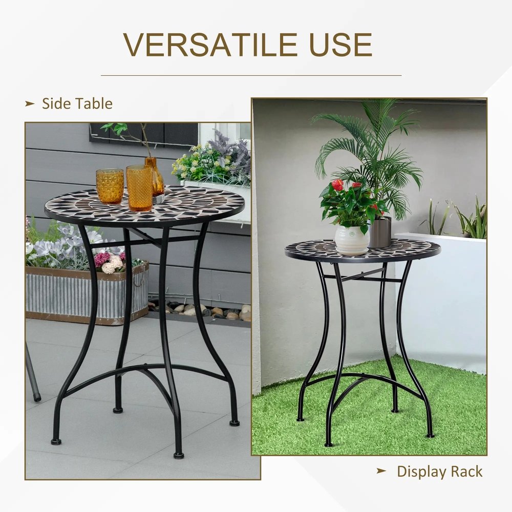 Outsunny &Phi;60cm Mosaic Outdoor Patio Table 3
