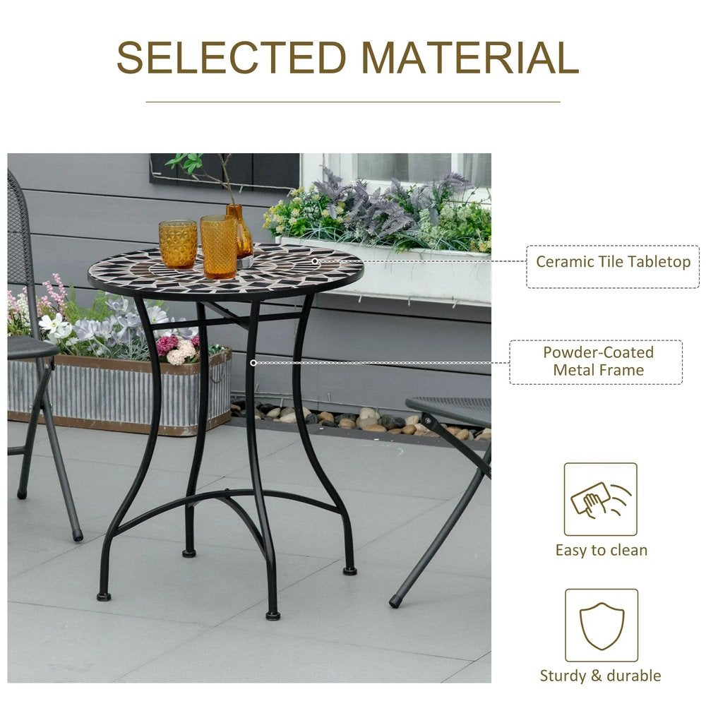 Outsunny &Phi;60cm Mosaic Outdoor Patio Table 4