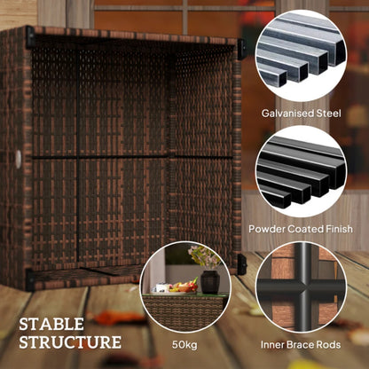 Outsunny 62 x 62cm Glass-Top Rattan Side Table