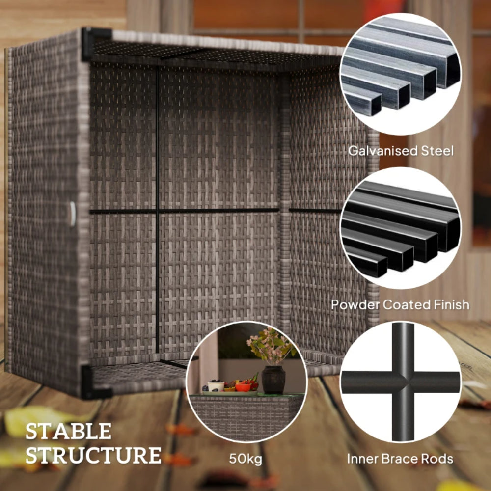 Outsunny 62 x 62cm Glass-Top Rattan Side Table