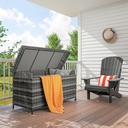 Outsunny 627L Rattan Storage Box - Dark Grey