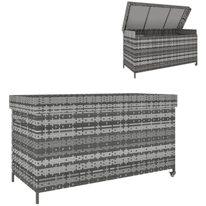 Outsunny 627L Rattan Storage Box - Dark Grey