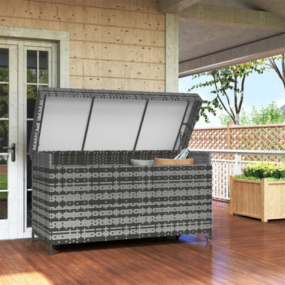 Outsunny 627L Rattan Storage Box - Dark Grey