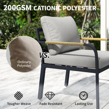 Outsunny 7 Seater Garden Furniture Set, Metal Garden Sofa Set with Cushions, Outdoor Furniture Conversation Sets, Light Grey