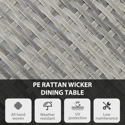 Outsunny 70 cm Wood-Effect Rattan Garden Table