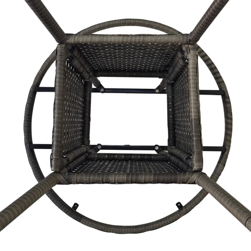 Outsunny 70 cm Wood-Effect Rattan Garden Table