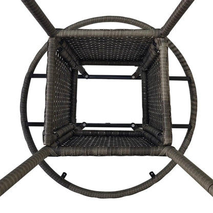 Outsunny 70 cm Wood-Effect Rattan Garden Table