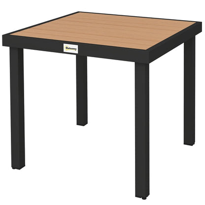 Outsunny 78 cm Garden Dining Table for 4 People, Square Outdoor Coffee End Side Table with Aluminium Legs 10