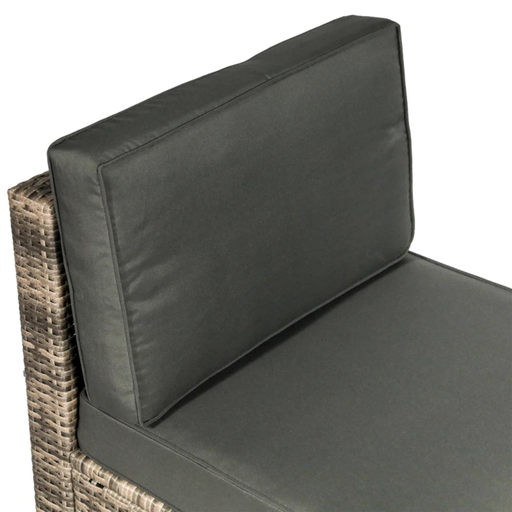Outsunny 8 Pieces Outdoor PE Rattan Sofa Set with Cushions and Glass Top Coffee Table, Mixed Brown