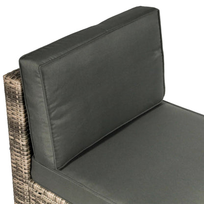 Outsunny 8 Pieces Outdoor PE Rattan Sofa Set with Cushions and Glass Top Coffee Table, Mixed Brown
