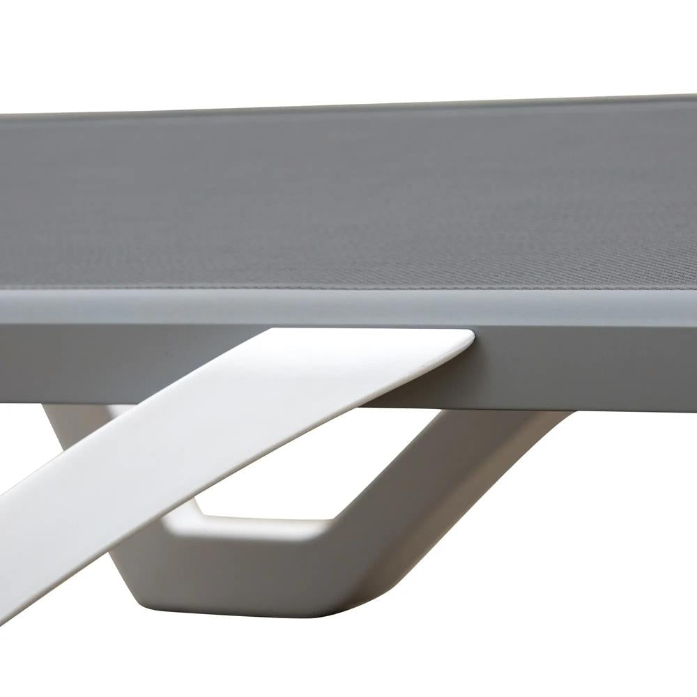 Outsunny Aluminium Frame Sun Lounger, with Adjustable Back - Grey 10
