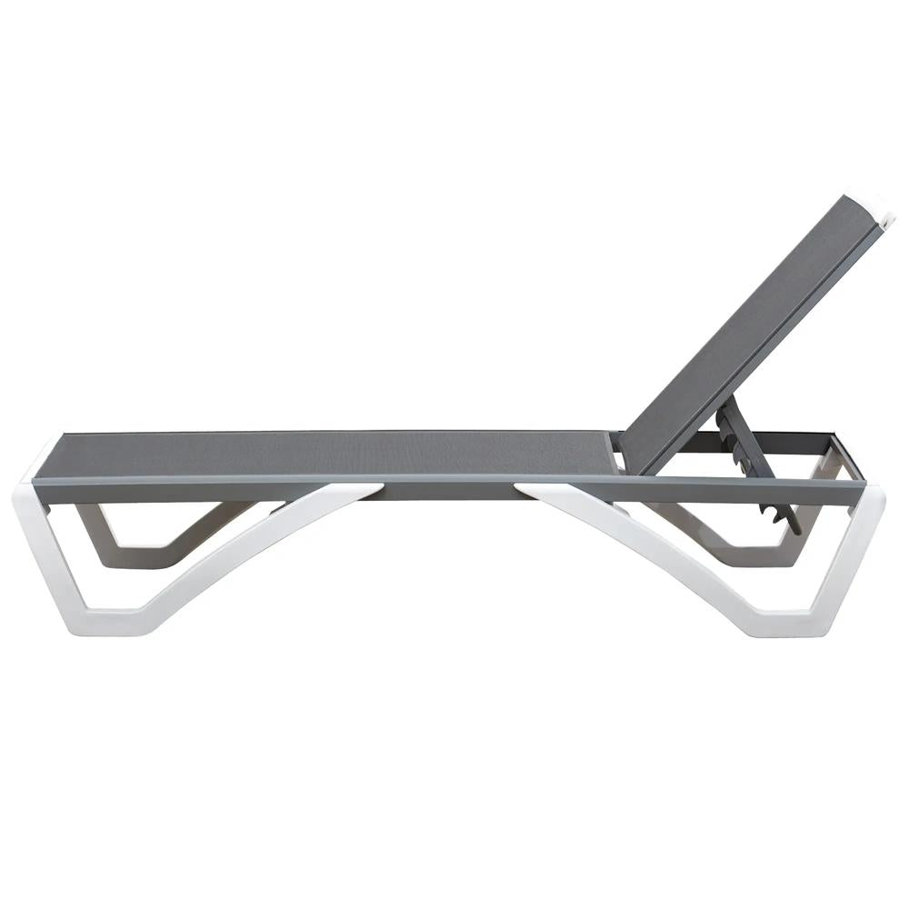Outsunny Aluminium Frame Sun Lounger, with Adjustable Back - Grey 12