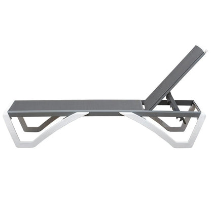 Outsunny Aluminium Frame Sun Lounger, with Adjustable Back - Grey 12