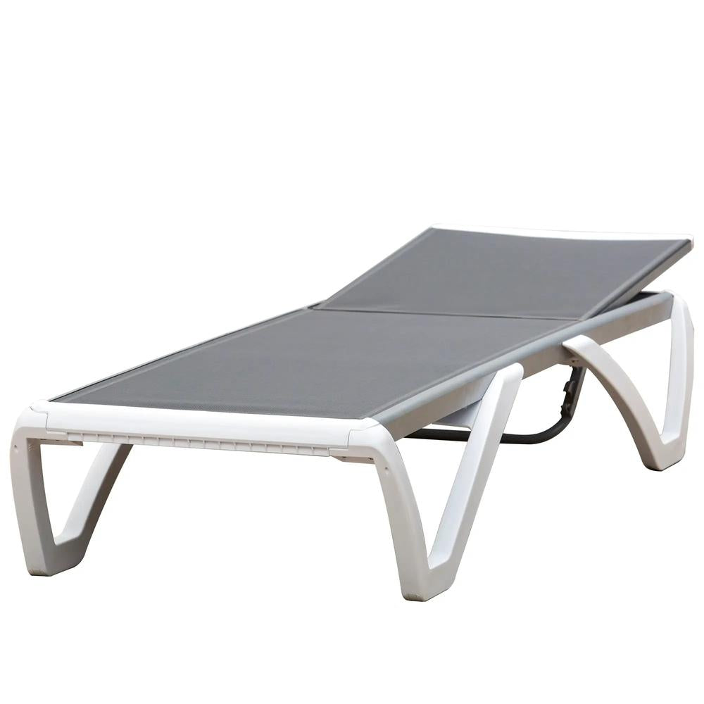 Outsunny Aluminium Frame Sun Lounger, with Adjustable Back - Grey 13
