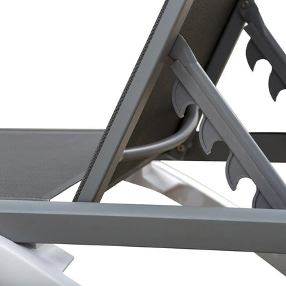 Outsunny Aluminium Frame Sun Lounger, with Adjustable Back - Grey 7